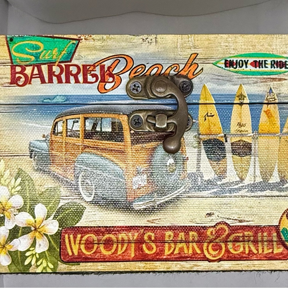 Woody's Bar and Grill Surf Barrel Beach Chest